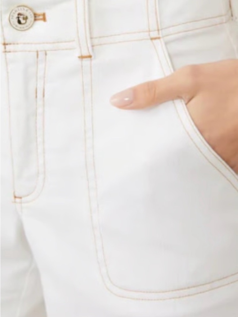 Spartina 449 off white shorts with Contrast Stitching- size 12